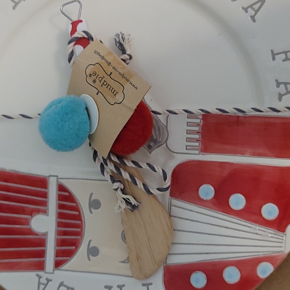 Mud Pie Fa La La Nutcracker Toy Soldier Christmas Cheese Plate - Picture 3 of 3
